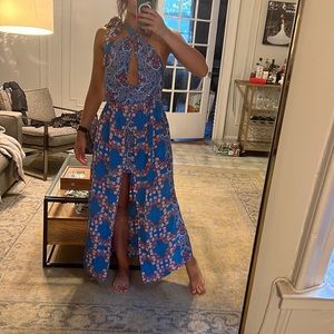 Sandro floral print midi dress.